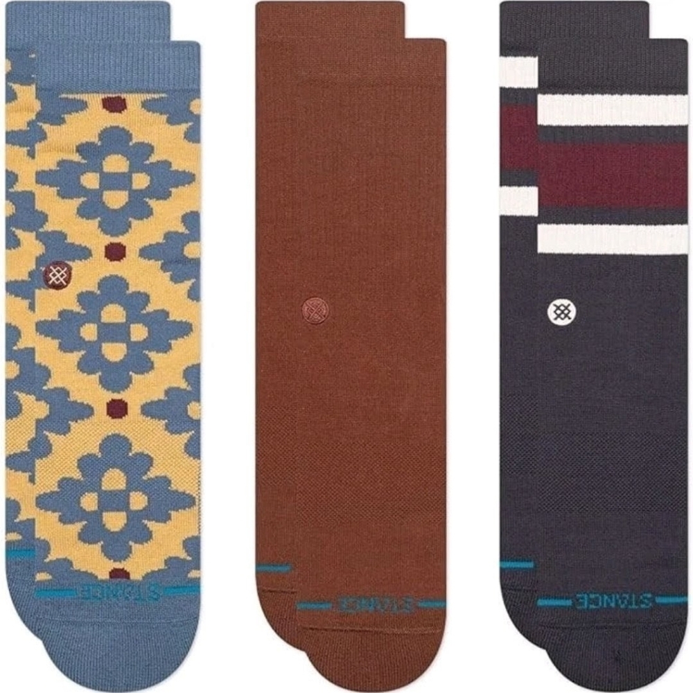 Stance 3-Pk Mens Size Large 9-13 CERAMIC Casual Combed Cotton Crew Socks, Unisex